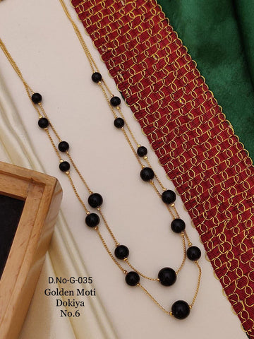 Black Moti Necklace Chain